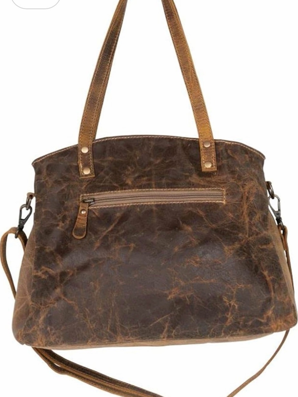 Myra Bag "Ultimate Choice" Brown Distressed Leather Shoulder Bag/Satchel - Picture 3 of 14